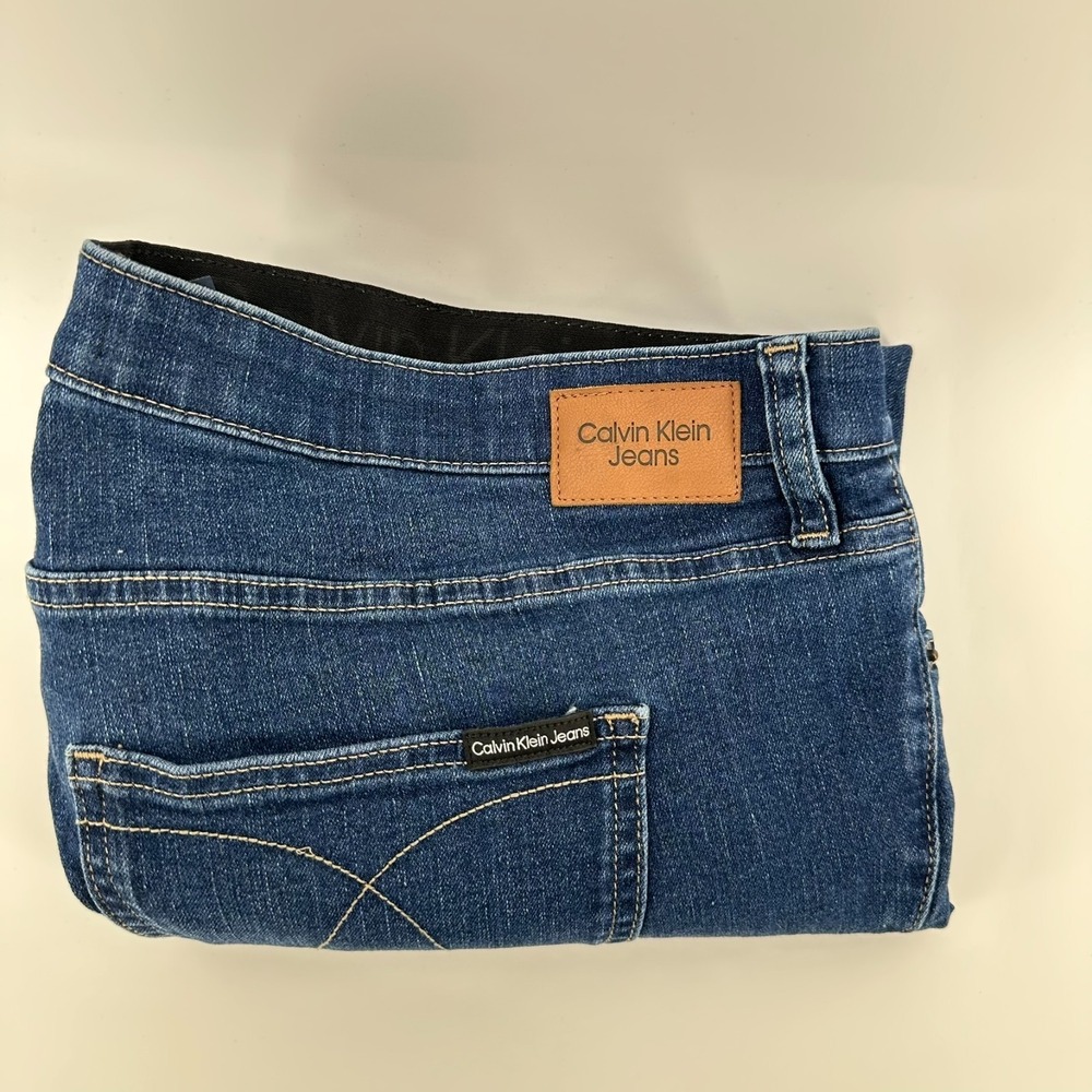 Calvin Klein Jeans Womens 20W Blue Whisker Denim Stretch High Rise Ankle Comfort